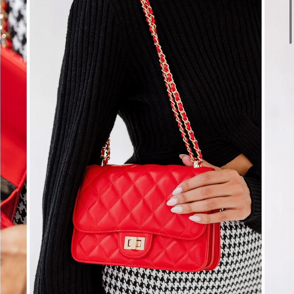 Shop priceless Megan red crossbody chain bag